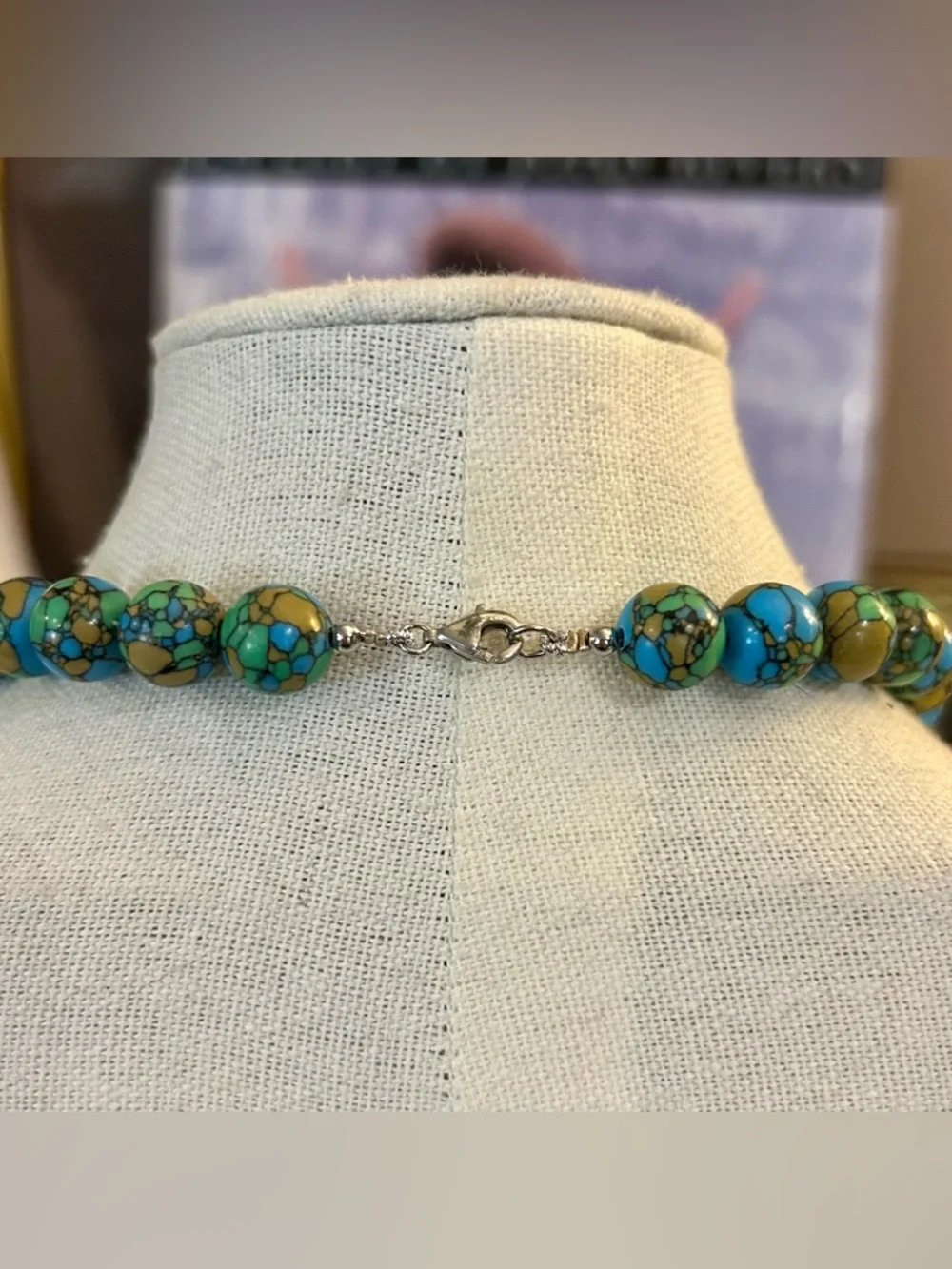 Sea Sediment Jasper Round Beaded Necklace w/Sterling Clasp - Picture 14 of 17